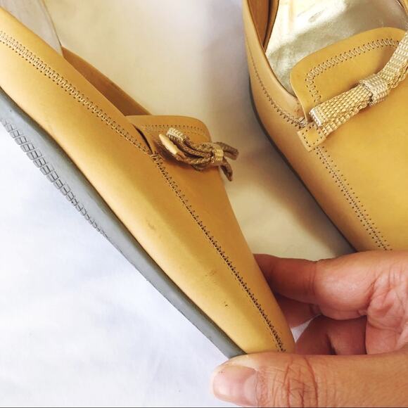 Authentic Prada Tan Leather Square-Toe Mules - Picture 3 of 8